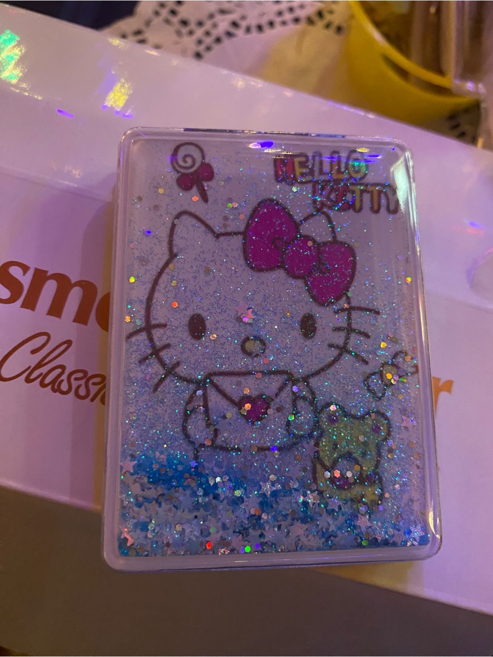 COS Iridescent Holographic Compact Mirror - Silver Frame